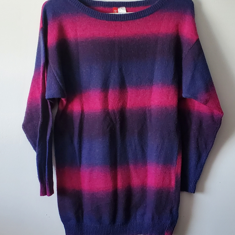 H&M Divided Striped Pink Purple Sweater Size XS